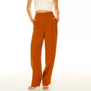 Wilfred Aritzia Effortless Pants in Anise BrownRust Color EUC Size 4